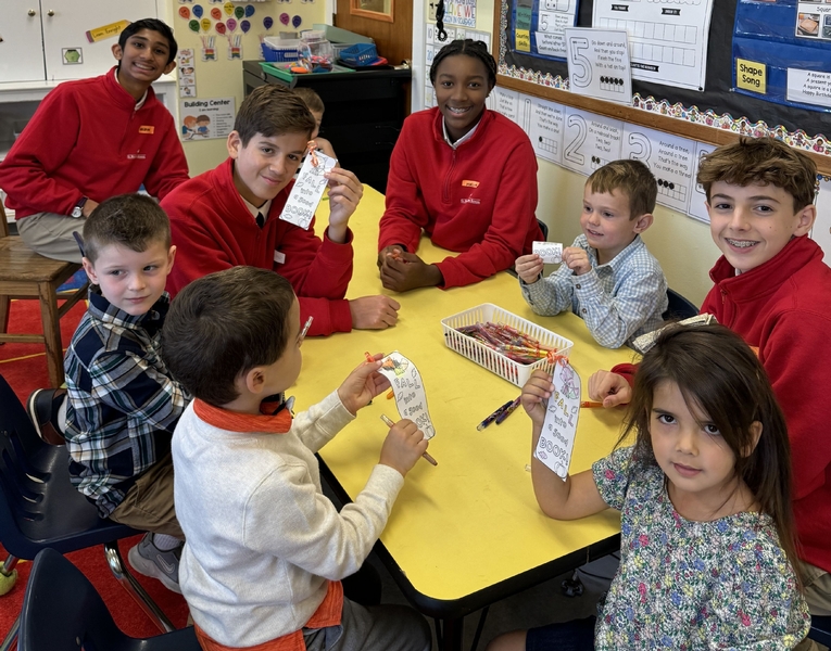Preschoolers with middle school buddies